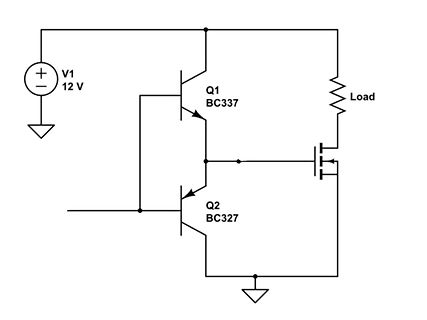 Schaltplan einer Transistor-Treiberstufe