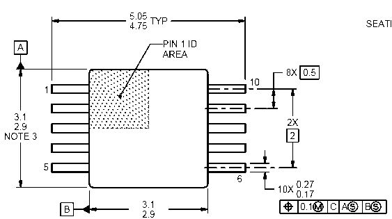 Technische Zeichnung eines Bauteil-Gehäuses mit Bemaßung