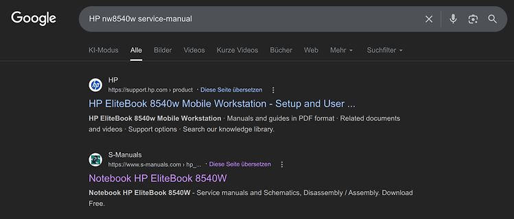Google Suchergebnisse für HP nw8540w service-manual