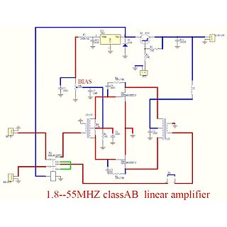 Schaltplan eines 1,8--55MHz Class-AB Linearverstärkers