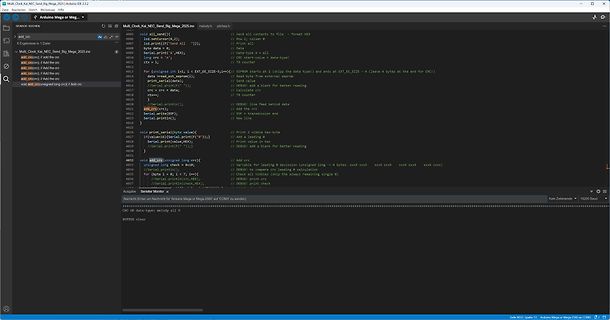 Arduino IDE Code-Editor und Serieller Monitor