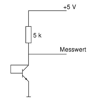 Schaltplan mit Widerstand und Transistor