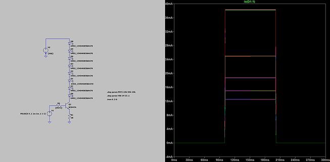 SPICE Schaltplan und Stromverlauf Diagramm