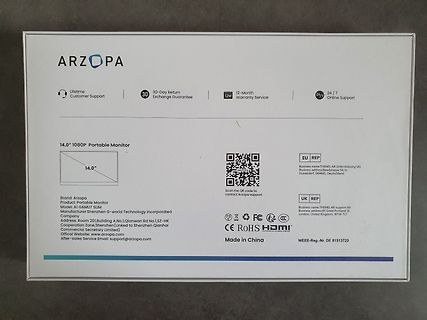 Verpackung eines ARZOPA tragbaren Monitors