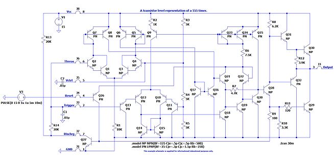 Transistor-Schaltplan eines 555-Timers