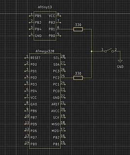 Schaltplan mit ATtiny13 und ATmega328