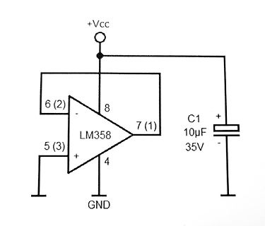 Schaltplan mit LM358 Operationsverstärker