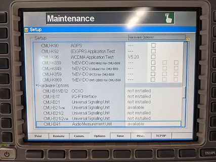 Display eines Messgeräts mit Setup-Menü