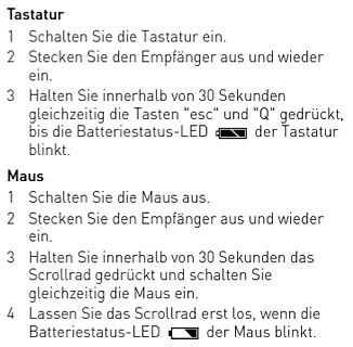 Anleitung zur Kopplung von Tastatur und Maus