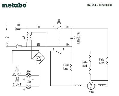 Schaltplan eines Metabo KGS 254 M