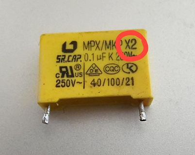 Gelber MKP X2 Entstörkondensator