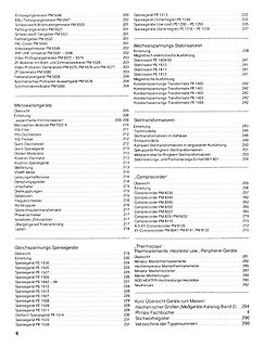 Inhaltsverzeichnis eines technischen Dokuments