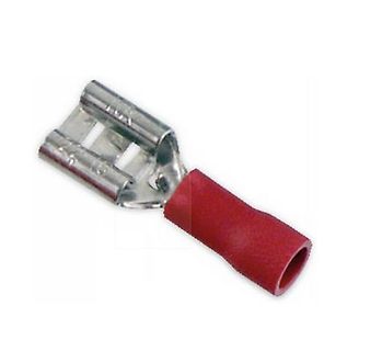 Flachsteckverbinder mit roter Isolierung