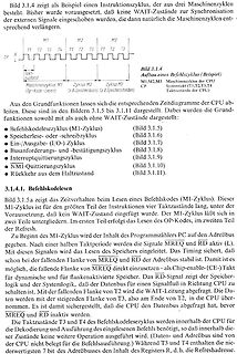 Timing-Diagramm eines Befehlszyklus einer CPU