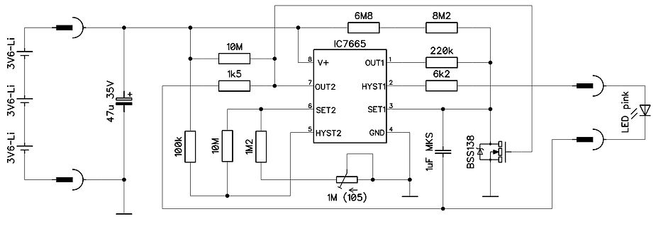 Schaltplan einer LED-Ansteuerung mit IC7665