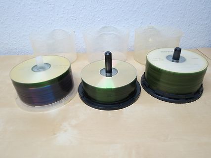Stapel von CD-R Datenträgern