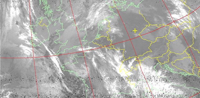 Satellitenbild von Europa mit Wetterfronten