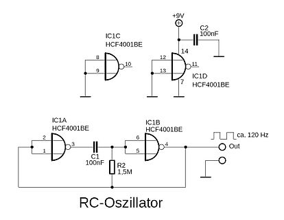 Schaltplan eines RC-Oszillators