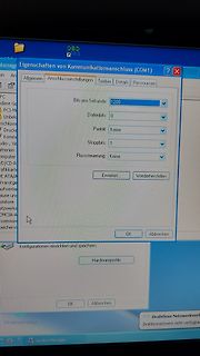 Windows Eigenschaften eines Kommunikationsanschlusses COM1