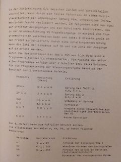 Abfotografierter Text einer technischen Dokumentation