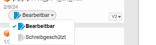 Dropdown-Menü mit Bearbeitungsoptionen