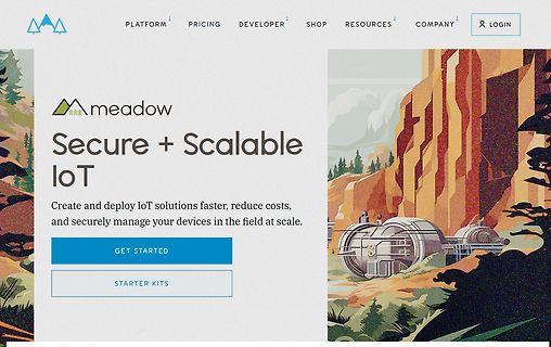 Screenshot der Meadow Webseite