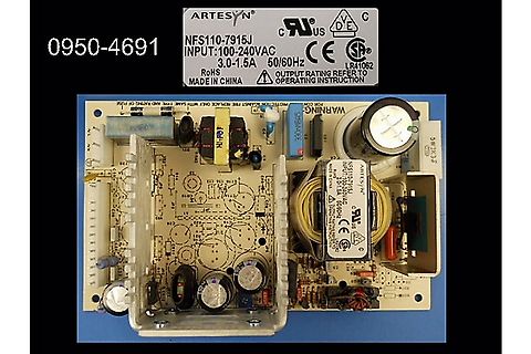Netzteil Platine mit Transformator und Beschriftung