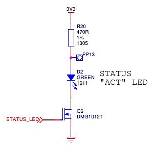 Schaltplan einer Status-LED mit Transistor