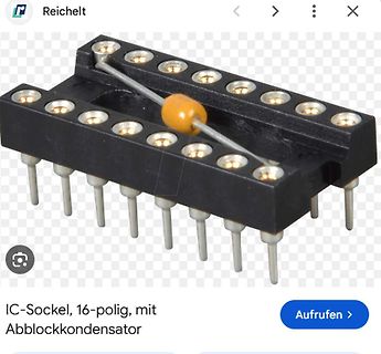 16-poliger IC-Sockel mit Abblockkondensator