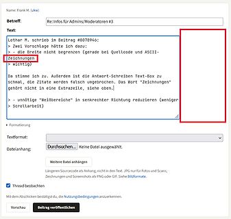 Screenshot eines Forenbeitrags