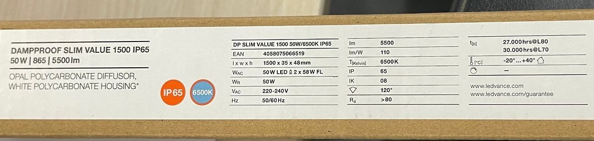 Verpackung einer LED-Leuchte