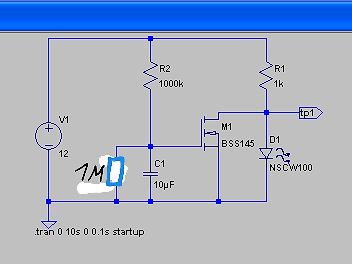 Schaltplan einer LED-Schaltung mit MOSFET