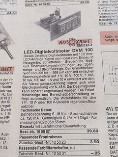 Produktseite eines LED-Digitalvoltmeter Bausatzes
