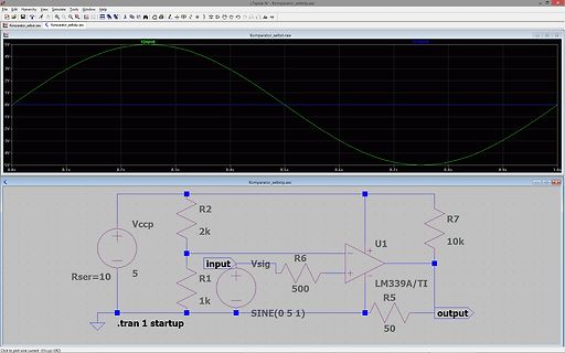 LTspice Simulation Schaltplan und Oszillogramm