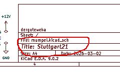 Ausschnitt eines Schaltplan-Titels in KiCad