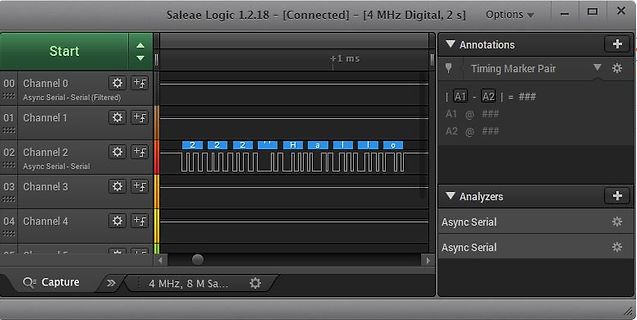 Saleae Logic Logikanalysator Screenshot