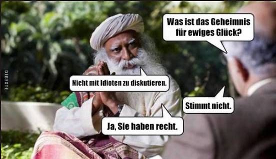 Meme mit Sadhguru und Sprechblasen