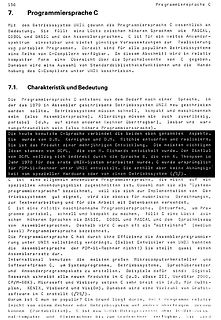 Text über die Programmiersprache C und UNIX
