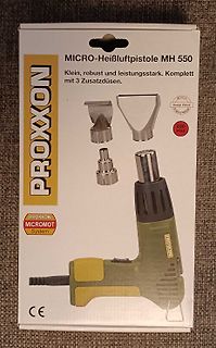 Verpackung einer Proxxon Heißluftpistole MH 550