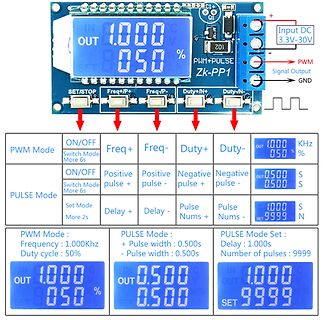 Zk-PP1 PWM/PULSE Generator Modul mit Display und Bedienknöpfen