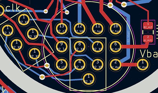 CAD-Ansicht eines Leiterplatten-Layouts