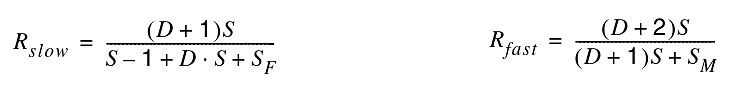 Mathematische Formeln für R_slow und R_fast