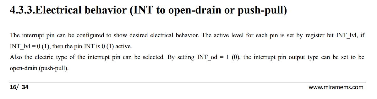 Ausschnitt aus einem Datenblatt zur elektrischen Konfiguration eines Interrupt-Pins