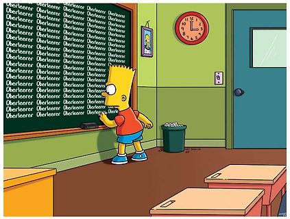 Bart Simpson schreibt an einer Tafel