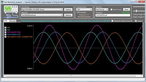 Oszilloskop Wellenform Analyse Software