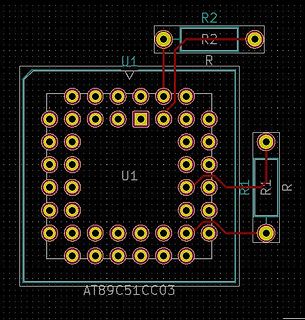 PCB-Layout eines Mikrocontrollers mit Widerständen