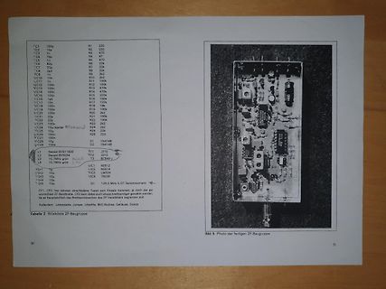 Foto einer Bauteilliste und einer Leiterplatte