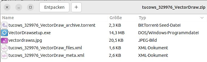 Inhalt eines ZIP-Archivs mit VectorDraw-Dateien