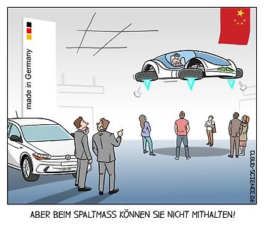 Comic über deutsche Industrie und Spaltmaß