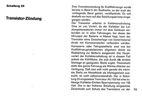 Textauszug über Transistor-Zündung